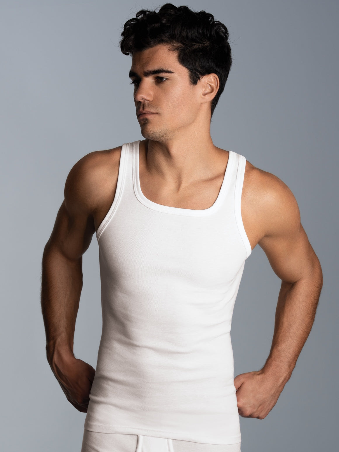 Trigema Premium Organic Cotton Fine Rib Tank-Top | Heavy-Duty White