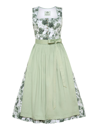 Berwin Long Dirndl 2pcs. 75cm "Blossom" green