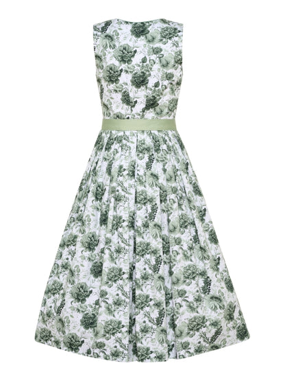 Berwin Long Dirndl 2pcs. 75cm "Blossom" green
