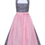 Berwin Long Dirndl 2pcs. 70cm "Daisy" rose/blue