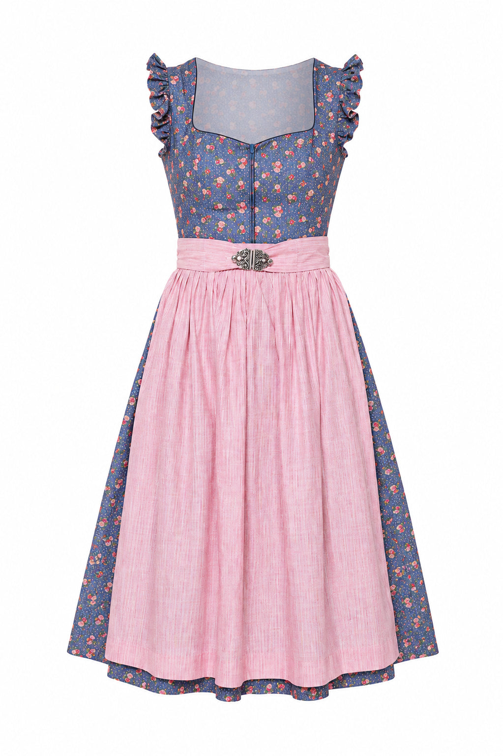 Berwin dirndl Trudi navy blue rose print front
