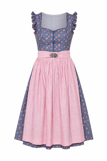 Berwin dirndl Trudi navy blue rose print front