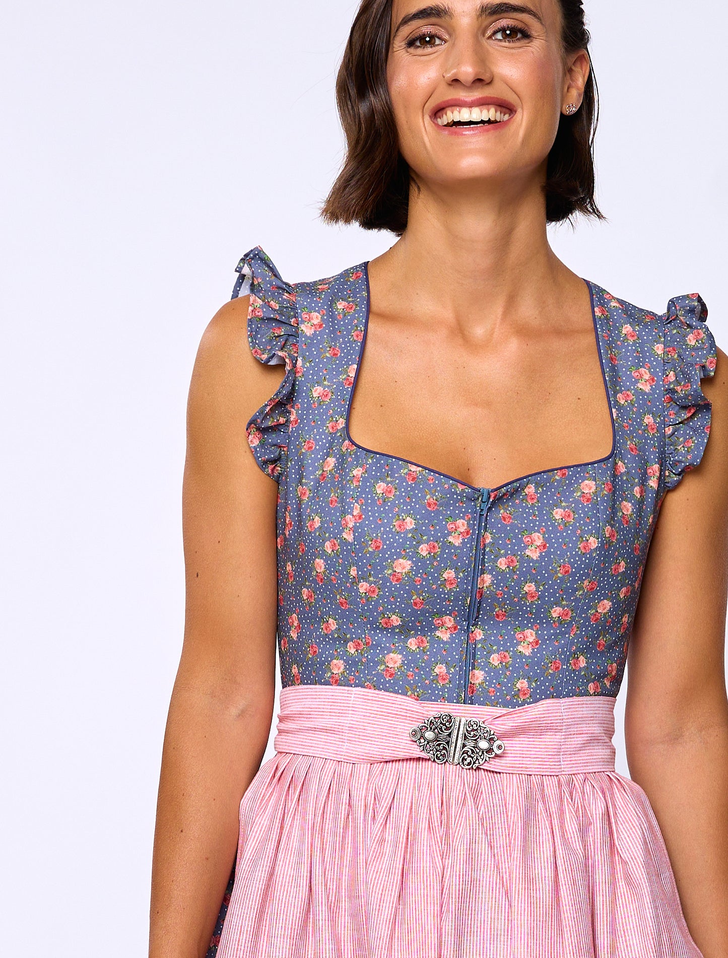 Berwin dirndl Trudi navy blue detail