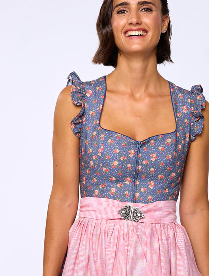 Berwin dirndl Trudi navy blue detail