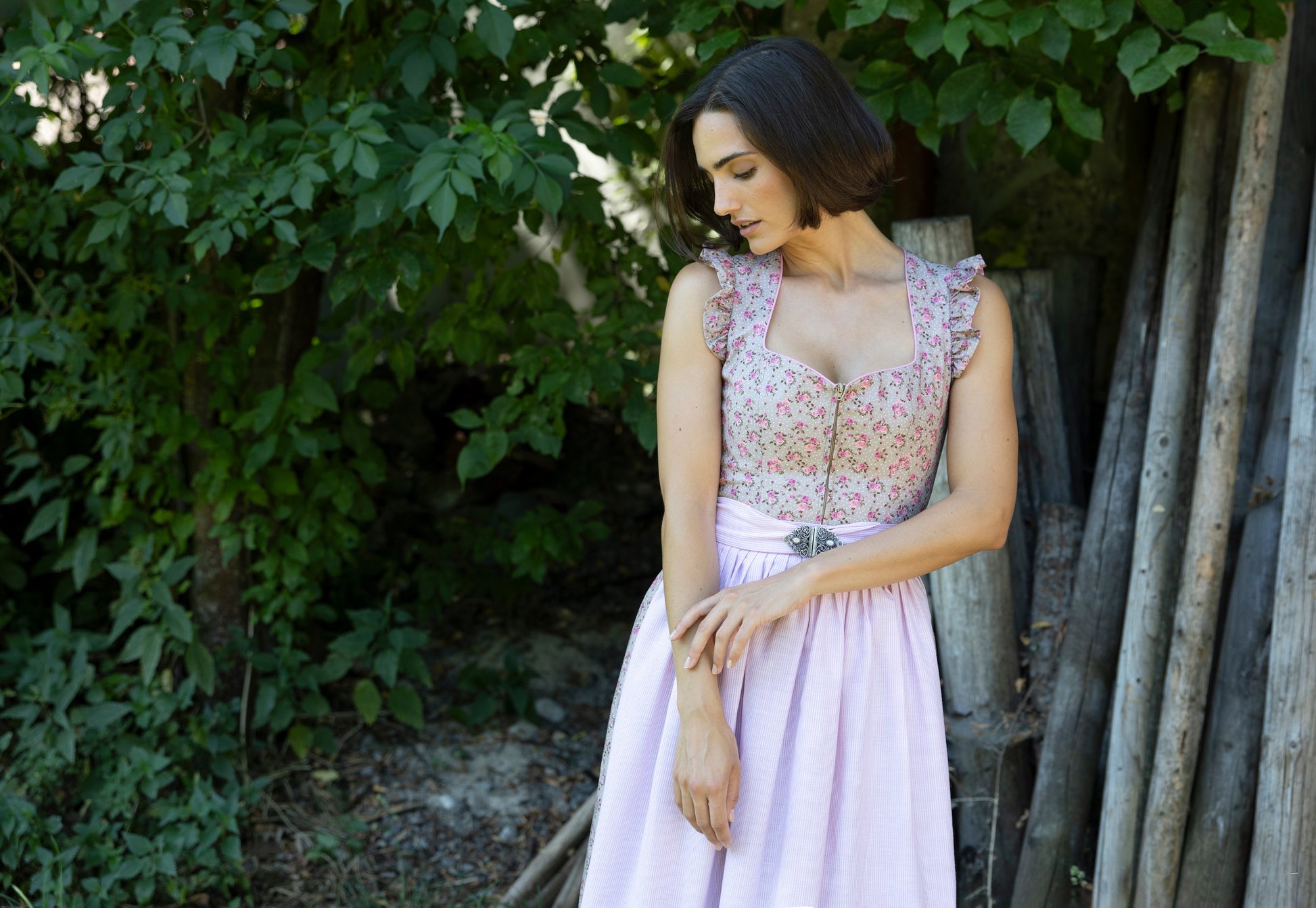 Berwin dirndl Ulla taupe side view
