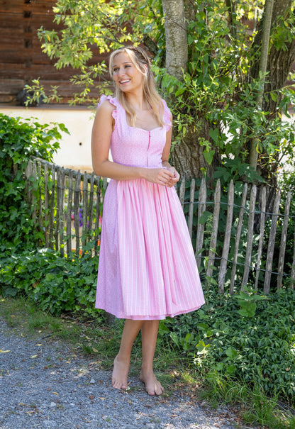 Berwin dirndl Heidi pink on model