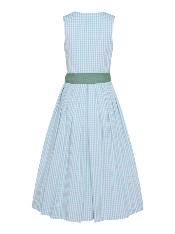 Berwin Long Dirndl 2pcs. 75cm "Terresa" blue/green