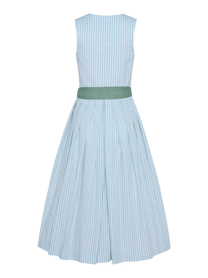 Berwin Long Dirndl 2pcs. 75cm "Terresa" blue/green