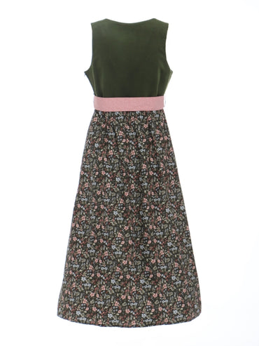 Berwin Maternity Dirndl — Olive Corduroy & Floral