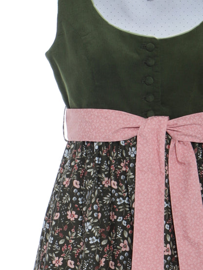 Berwin Maternity Dirndl — Olive Corduroy & Floral