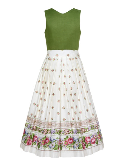 Berwin Maxi Dirndl 2pcs. 80cm "Maria" green/white (low stock)