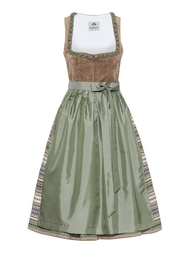 Berwin Thea Long Dirndl, Olive — 75cm 2pc Set
