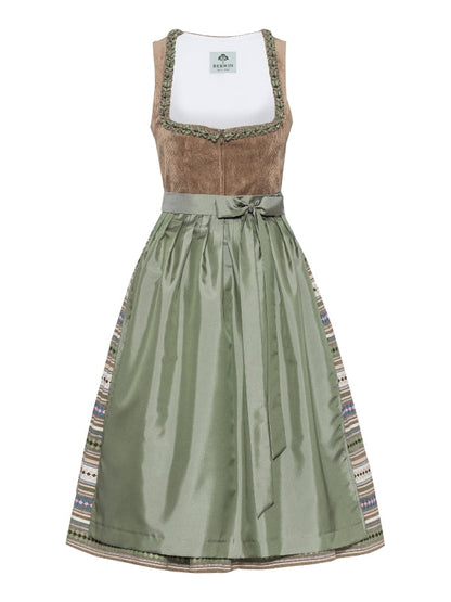 Berwin Thea Long Dirndl, Olive — 75cm 2pc Set