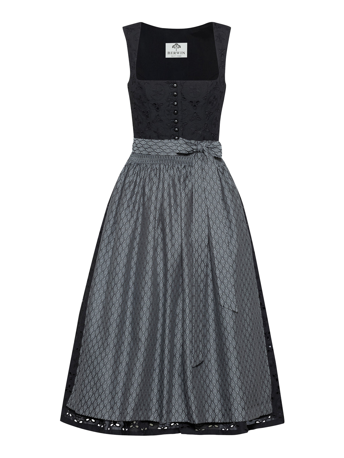 Berwin Maxi Dirndl 80cm Bettina black — front