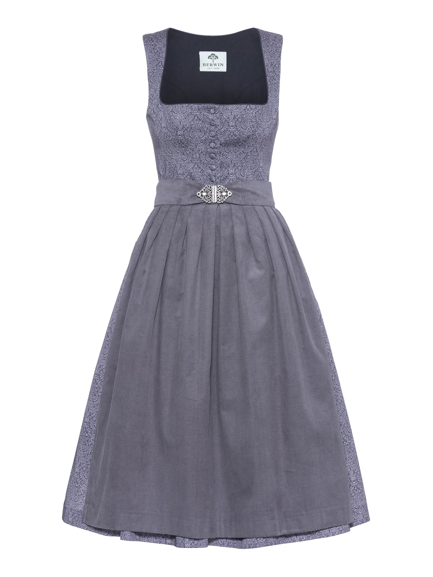 Berwin Long Dirndl 75cm Ute anthracite — front