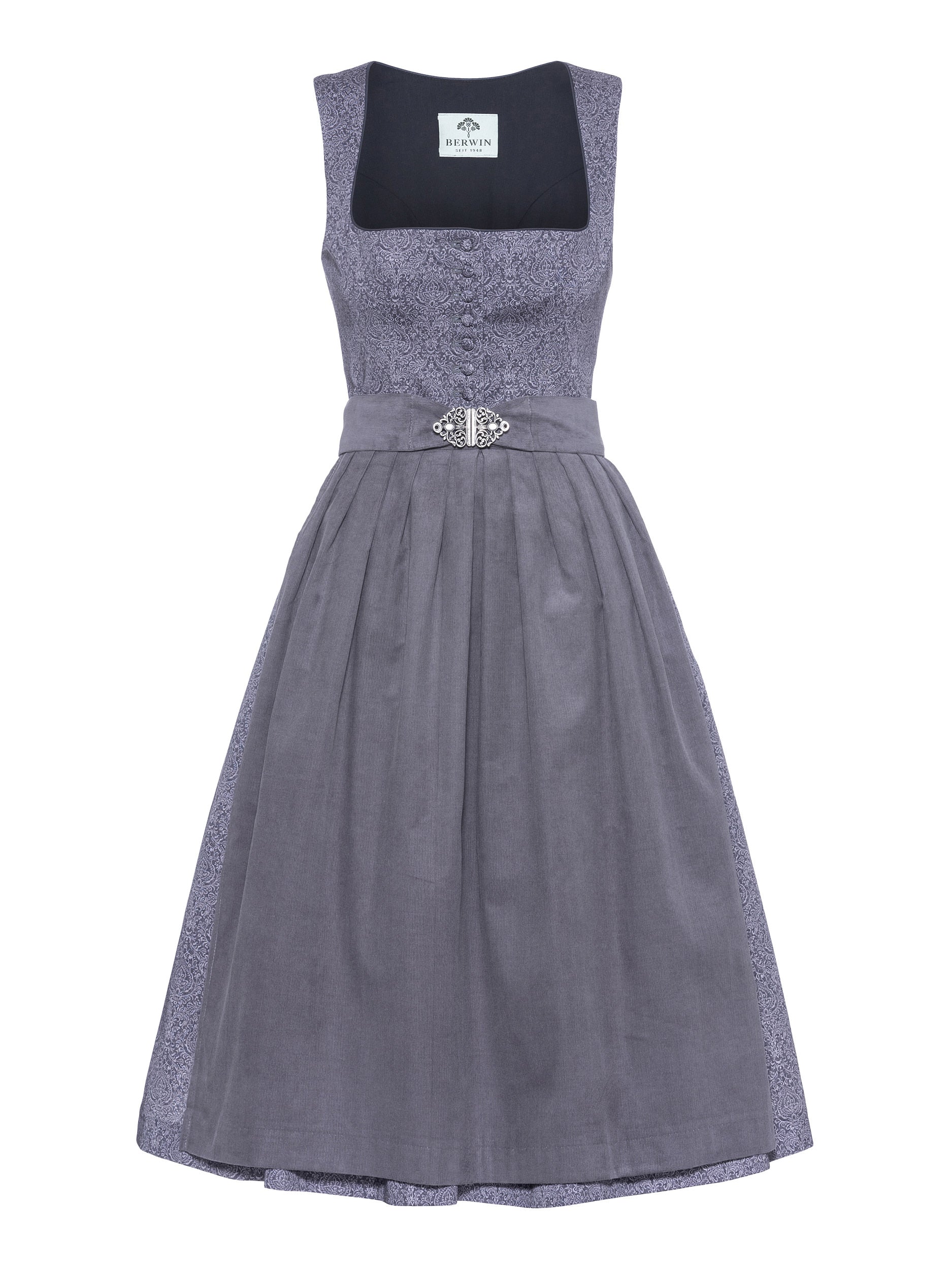 Berwin Long Dirndl 75cm Ute anthracite — front
