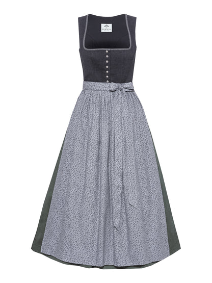 Berwin Maxi Dirndl 90cm Tilda anthracite — front