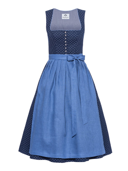 Berwin Maxi Dirndl 80cm Erika navy blue — front