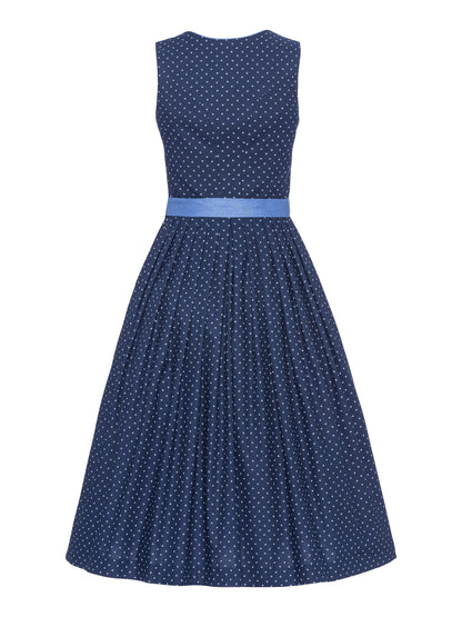 Berwin Maxi Dirndl 80cm Erika navy blue — back