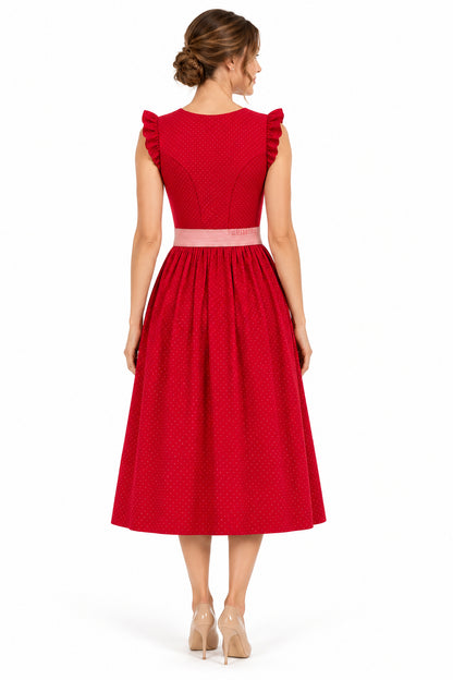 Berwin dirndl Kathi red back view