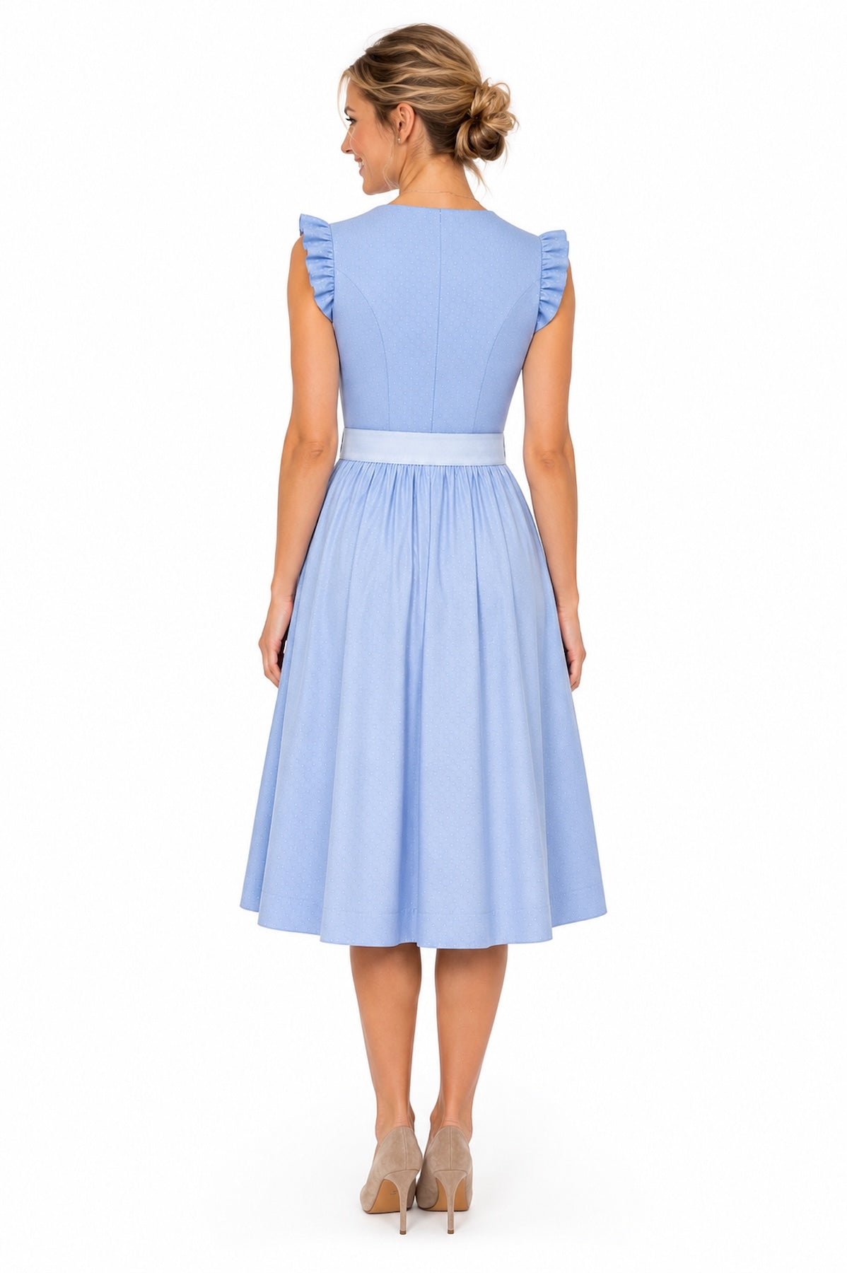 Berwin dirndl Anja light blue back view