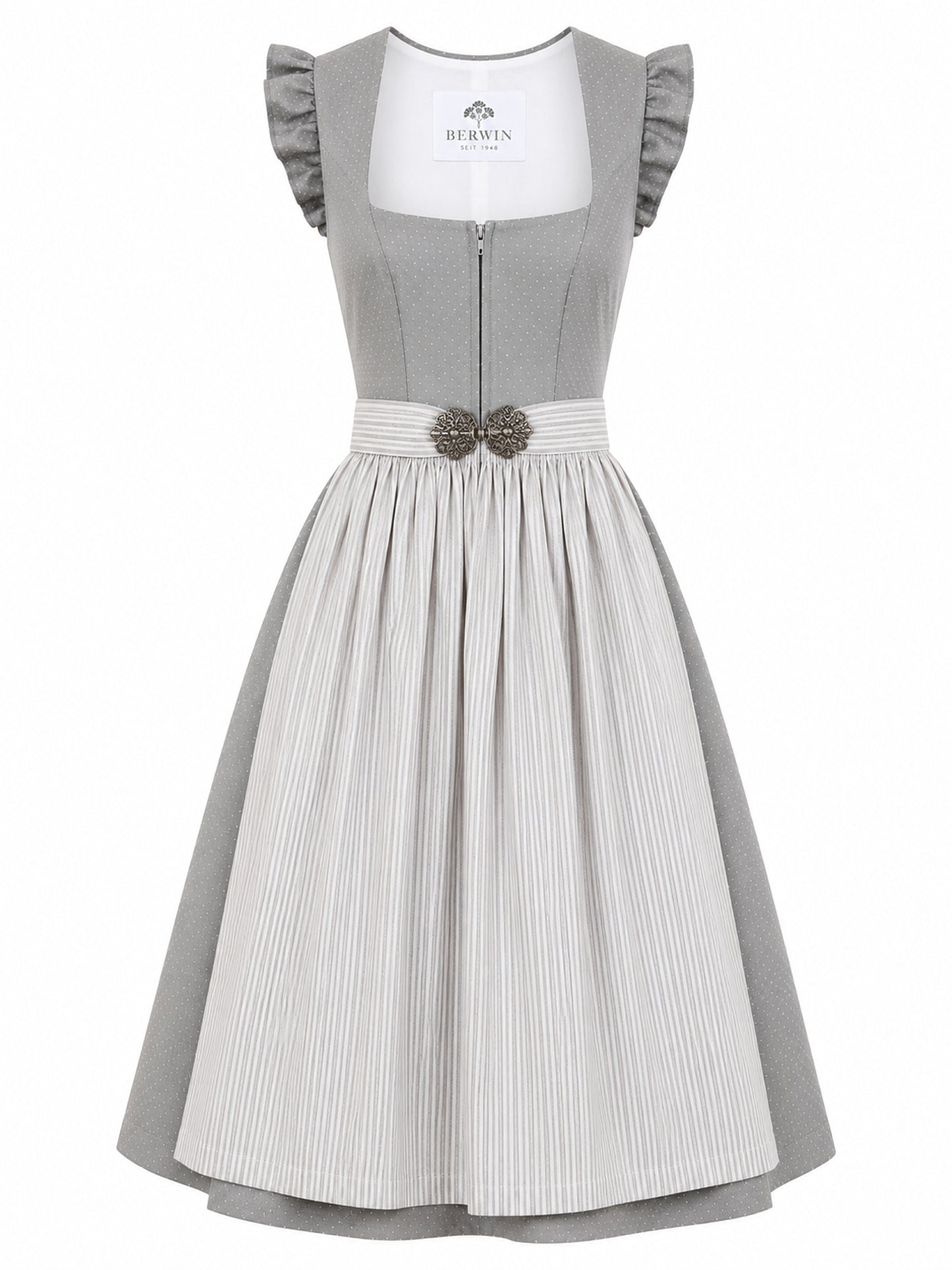 Berwin dirndl Silke silver-grey front