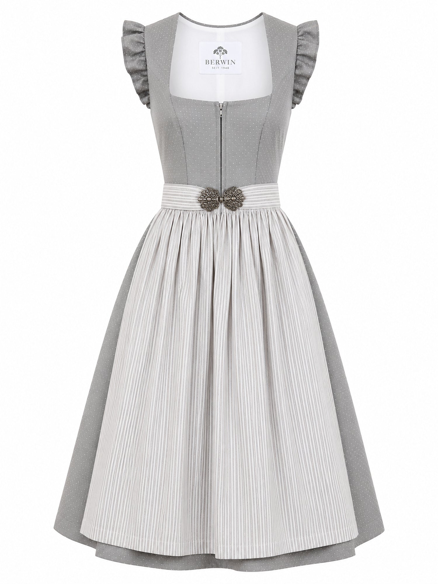 Berwin dirndl Silke silver-grey front