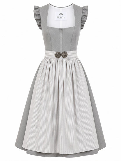 Berwin dirndl Silke silver-grey front