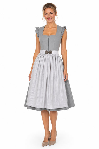 Berwin dirndl Silke silver-grey on model