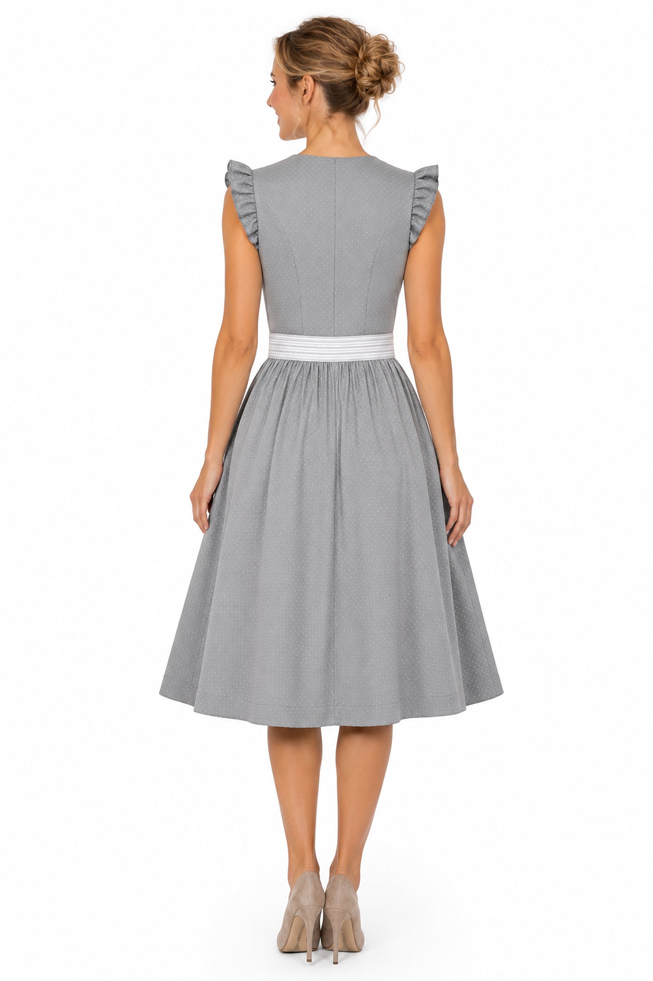 Berwin dirndl Silke silver-grey back view