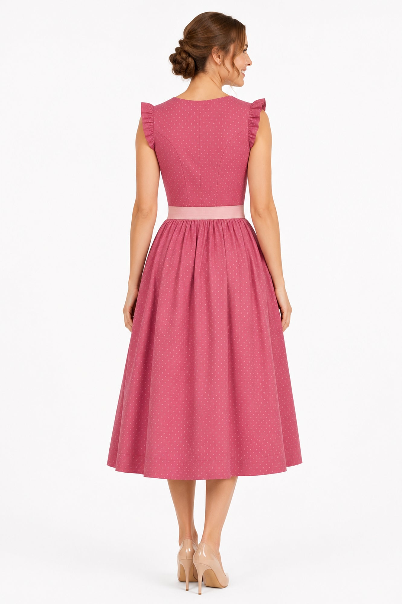 Berwin dirndl Leni pink back view