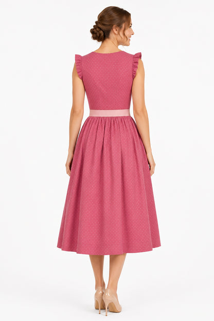 Berwin dirndl Leni pink back view