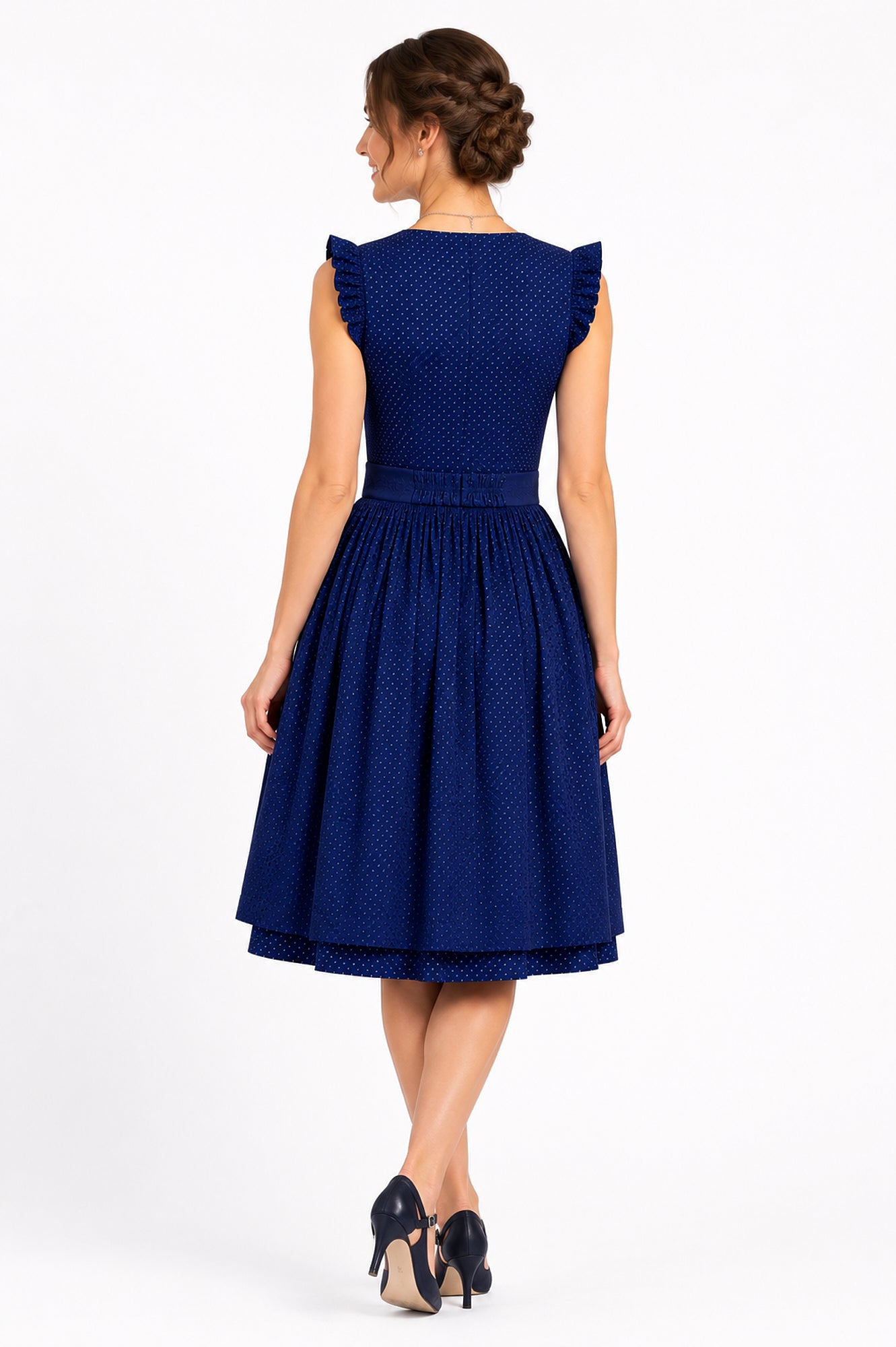 Berwin dirndl Ilse navy blue back view