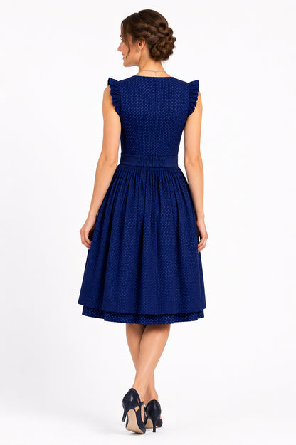 Berwin dirndl Ilse navy blue back view
