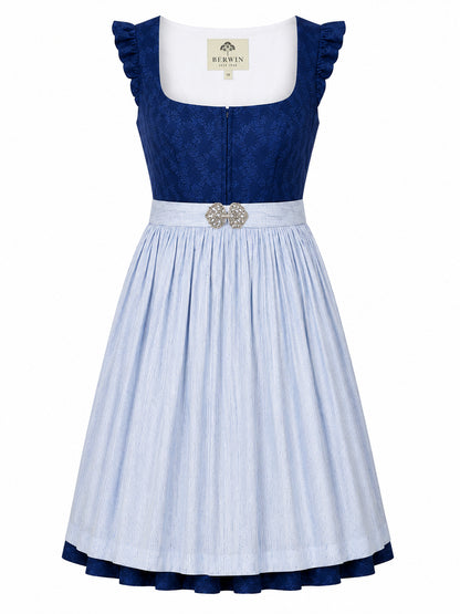 Berwin dirndl Katja navy blue striped apron front
