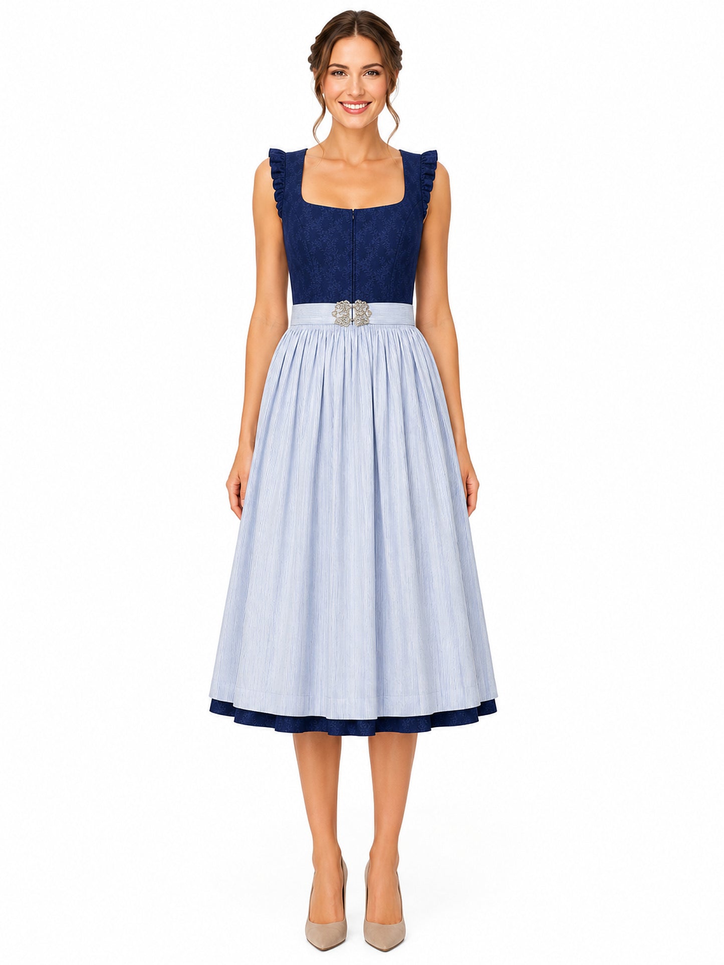 Berwin dirndl Katja navy blue on model