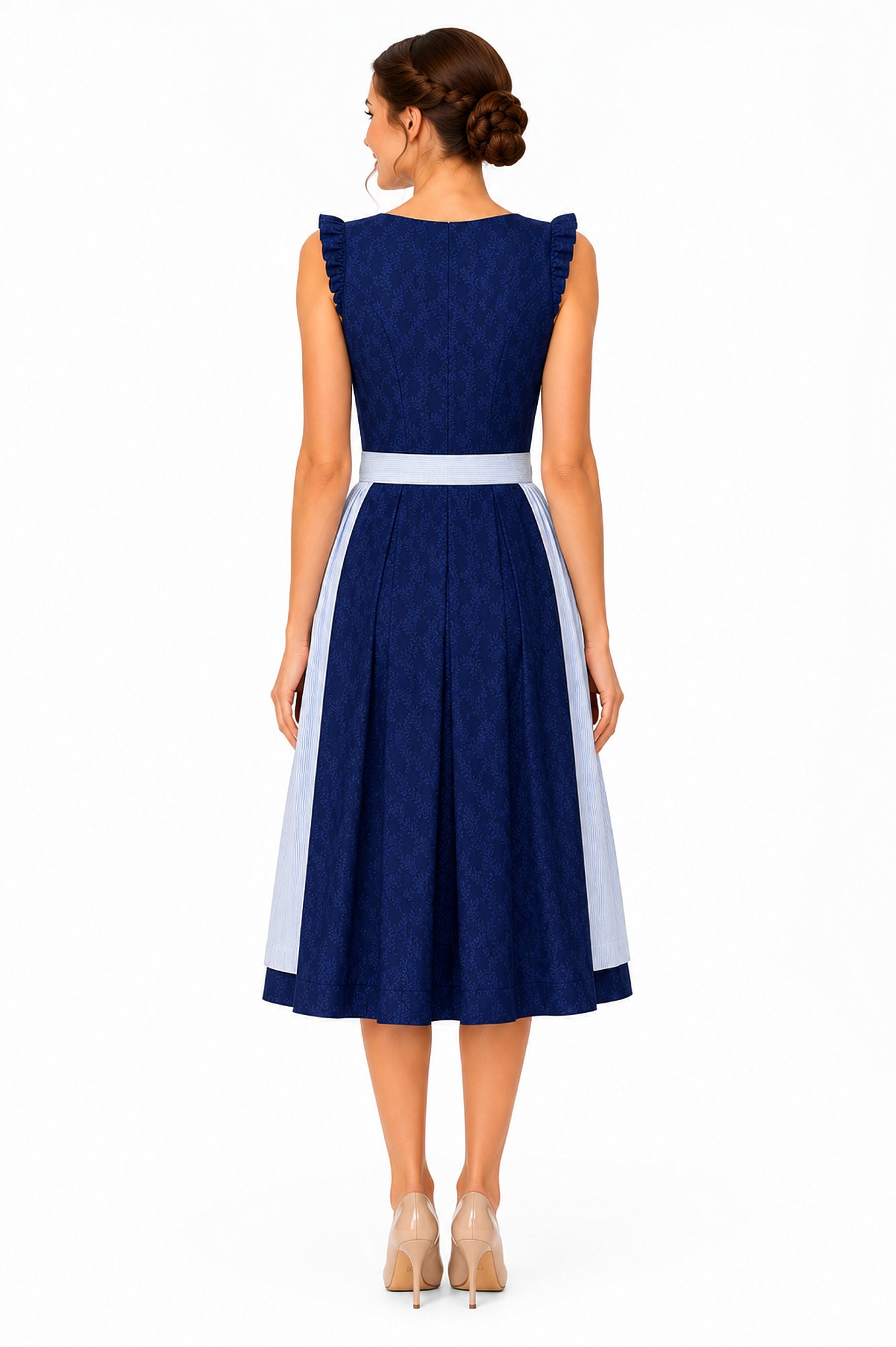 Berwin dirndl Katja navy blue back view