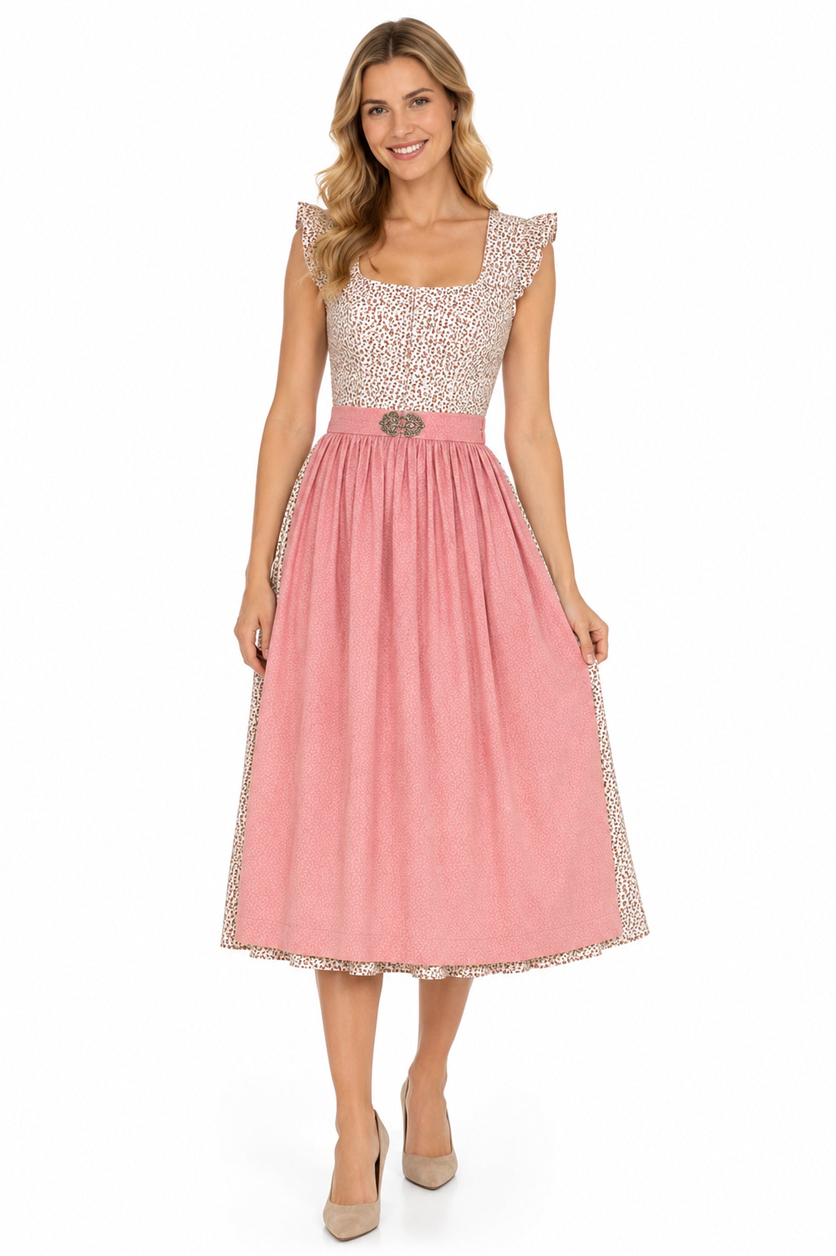 Berwin floral dirndl Mitzi pink on model