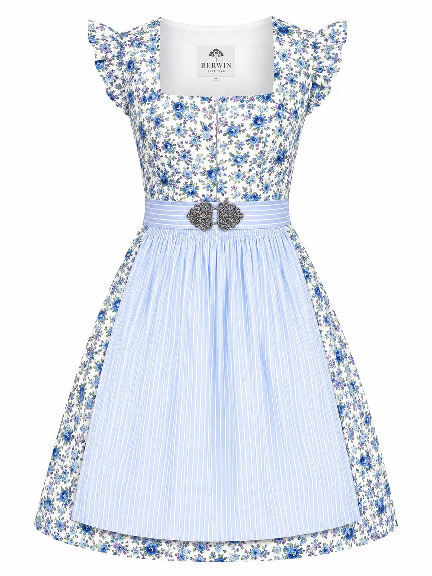Berwin floral dirndl Malin light blue front