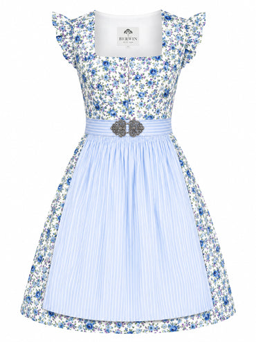 Berwin floral dirndl Malin light blue front