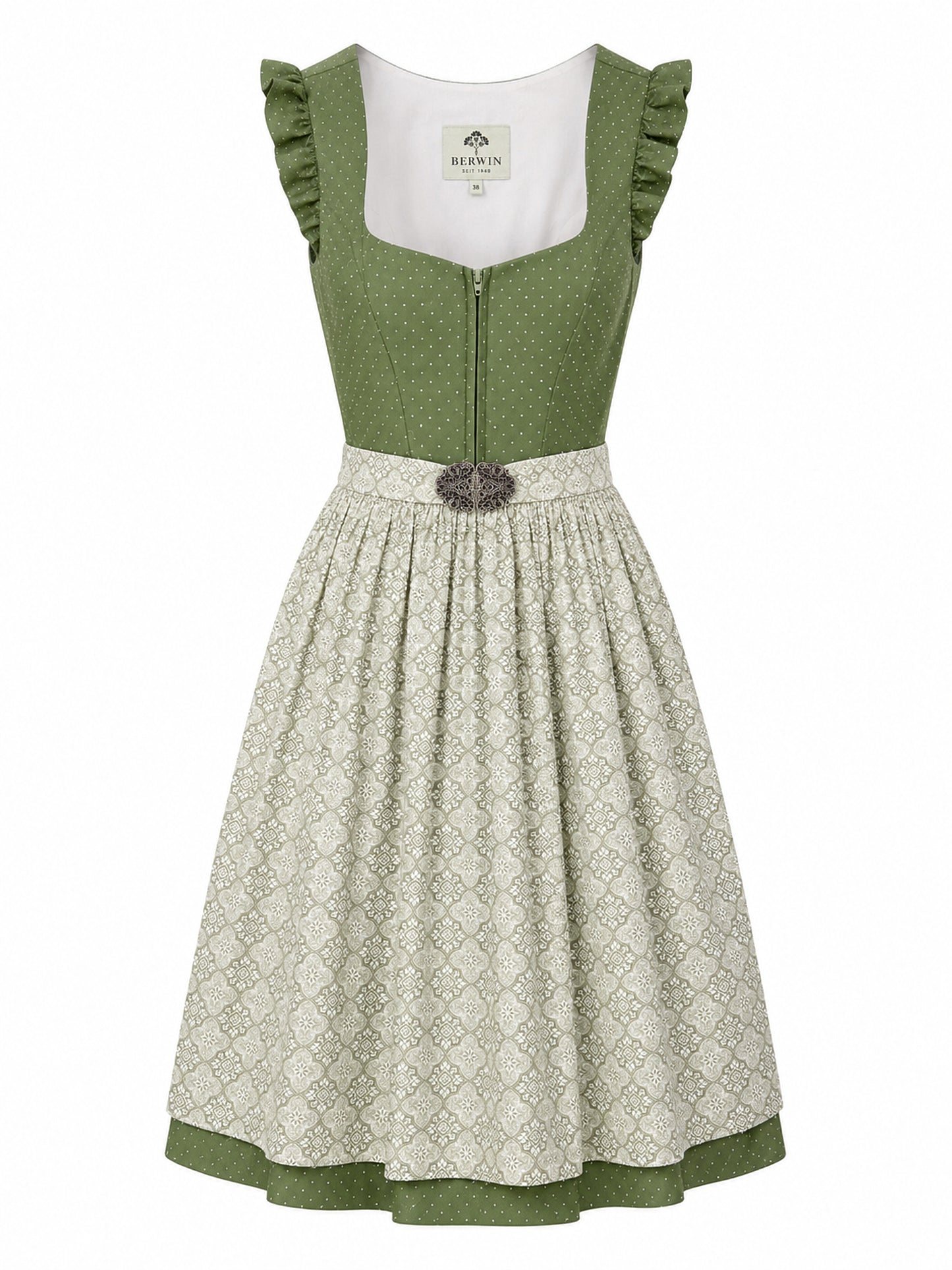 Berwin dirndl Resi olive green front
