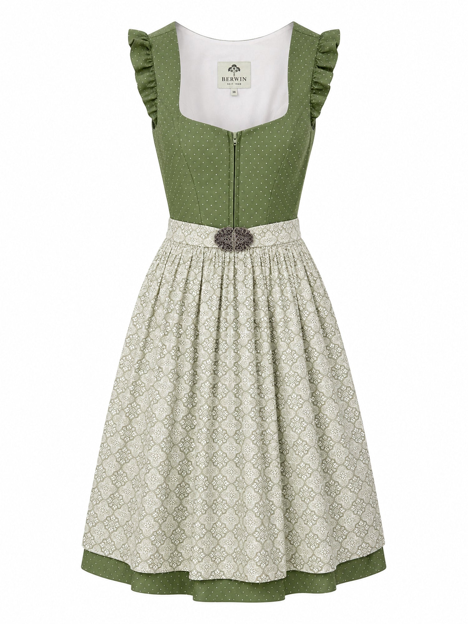 Berwin dirndl Resi olive green front