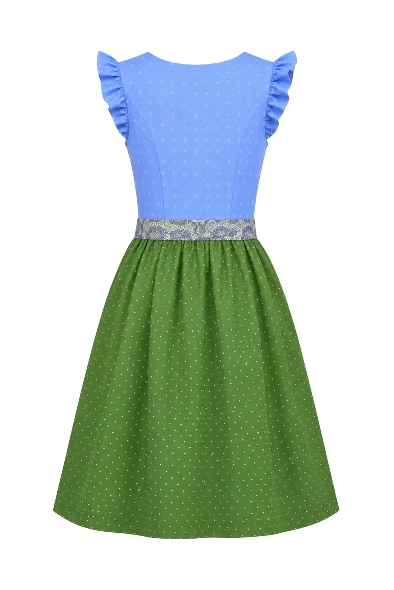 Berwin dirndl Jana light blue polka dot skirt