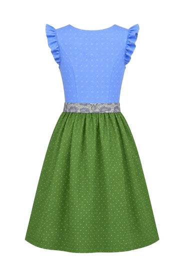 Berwin dirndl Jana light blue polka dot skirt