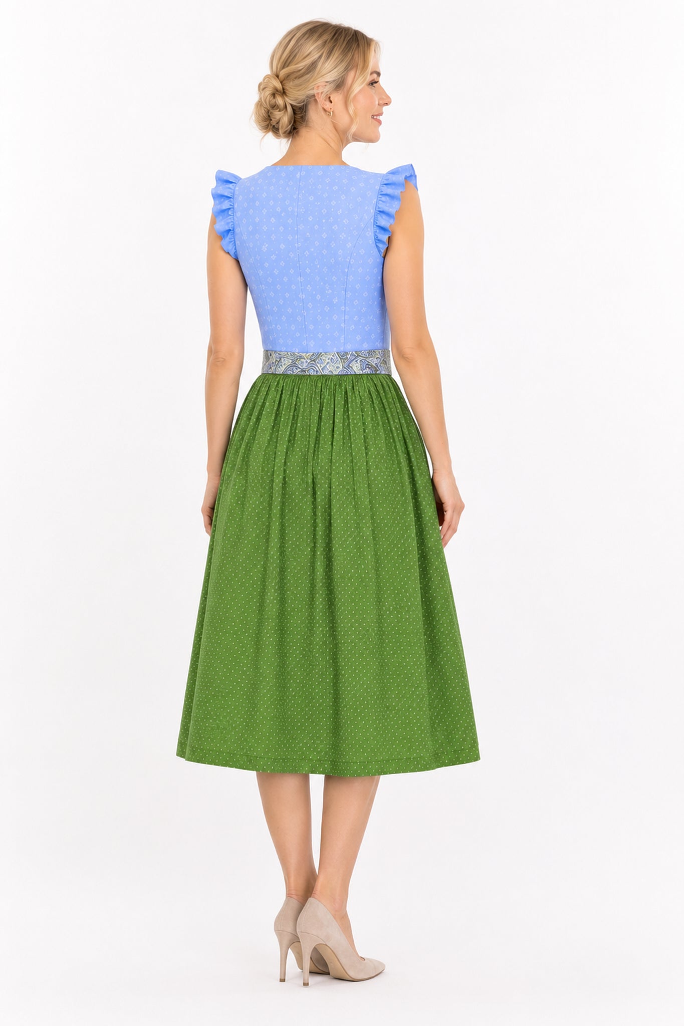 Berwin dirndl Jana light blue back view