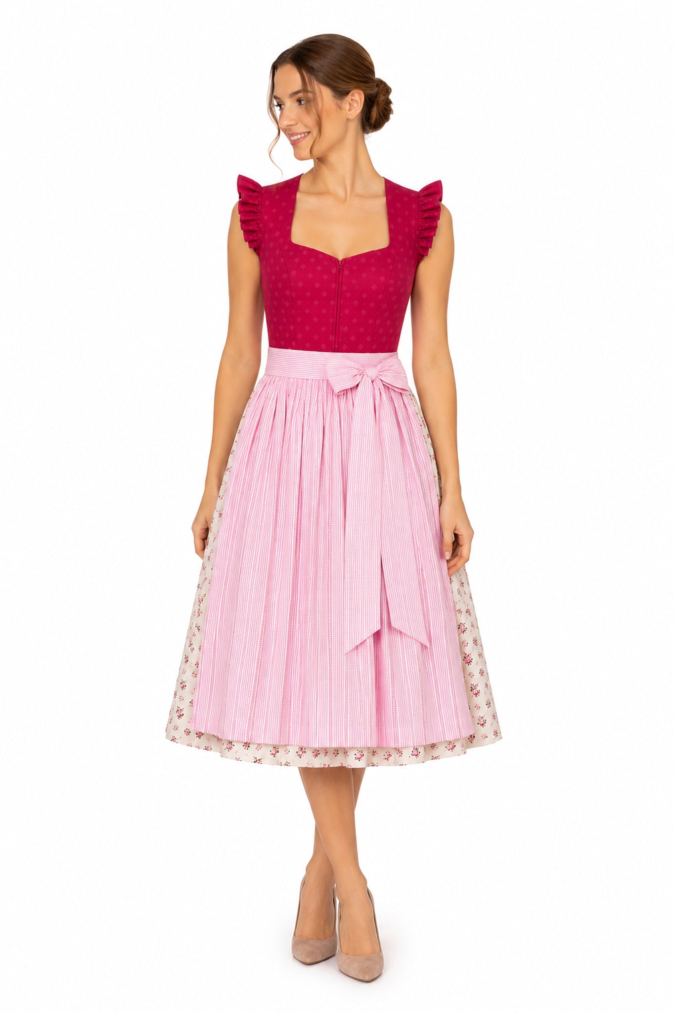Berwin dirndl Steffi pink on model