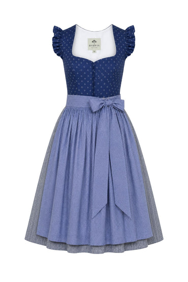 Berwin linen dirndl Sonja navy blue front