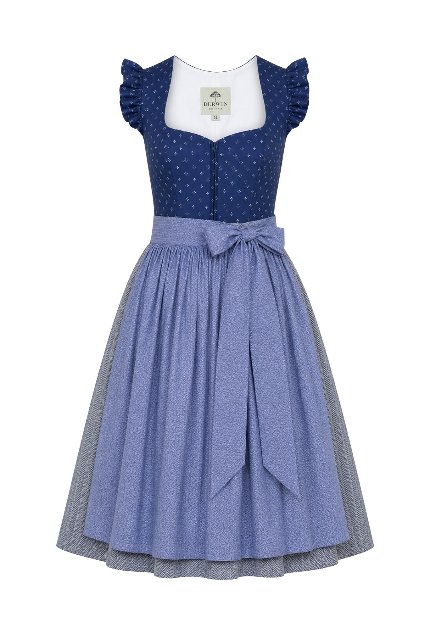 Berwin linen dirndl Sonja navy blue front