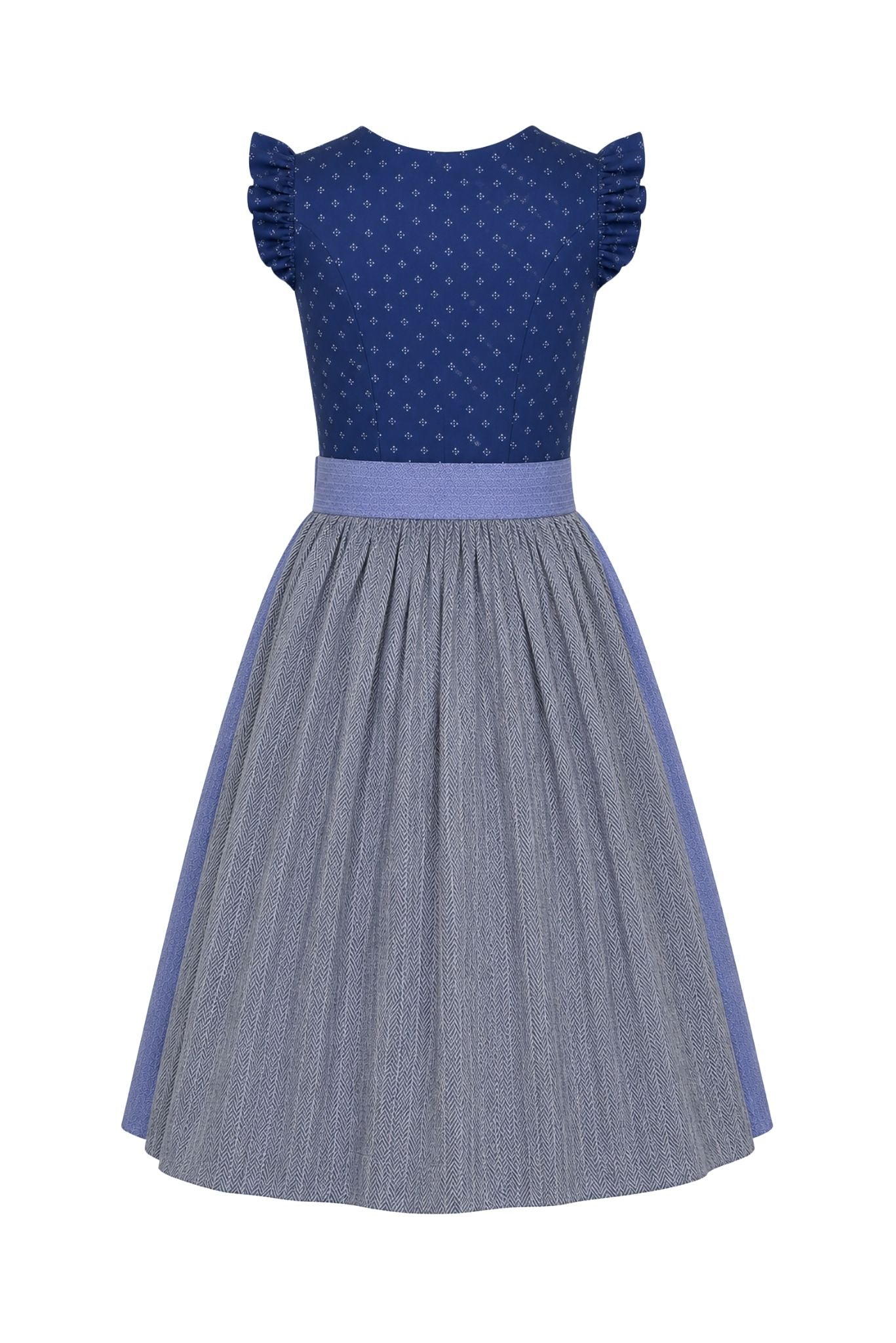 Berwin linen dirndl Sonja navy blue herringbone skirt
