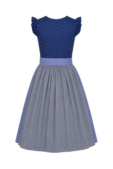 Berwin linen dirndl Sonja navy blue herringbone skirt